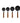 Black Stainless Steel Measuring Cups Set